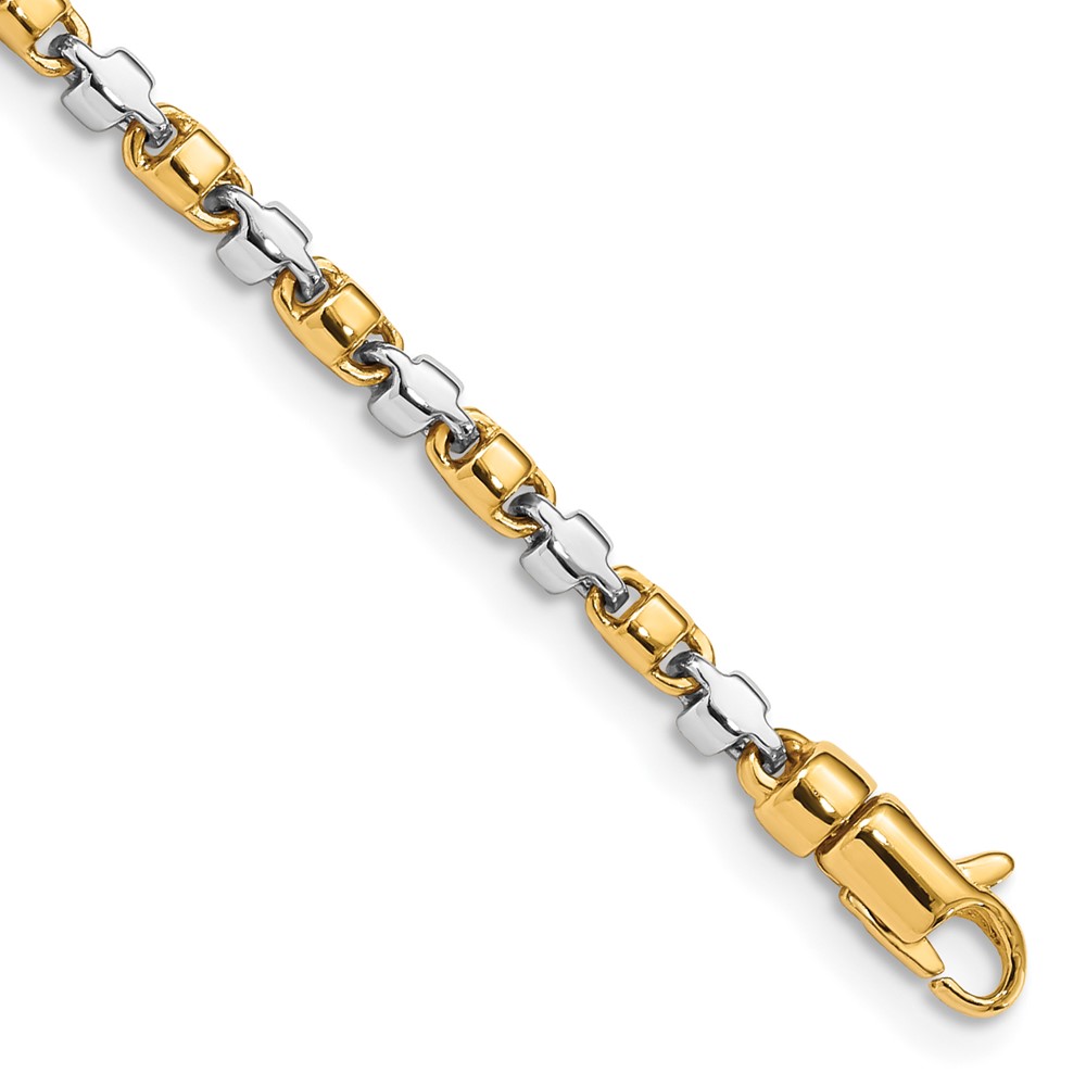 Picture of Finest Gold 14K Two-tone 2.6 mm Hand-polished Fancy Link Bracelet