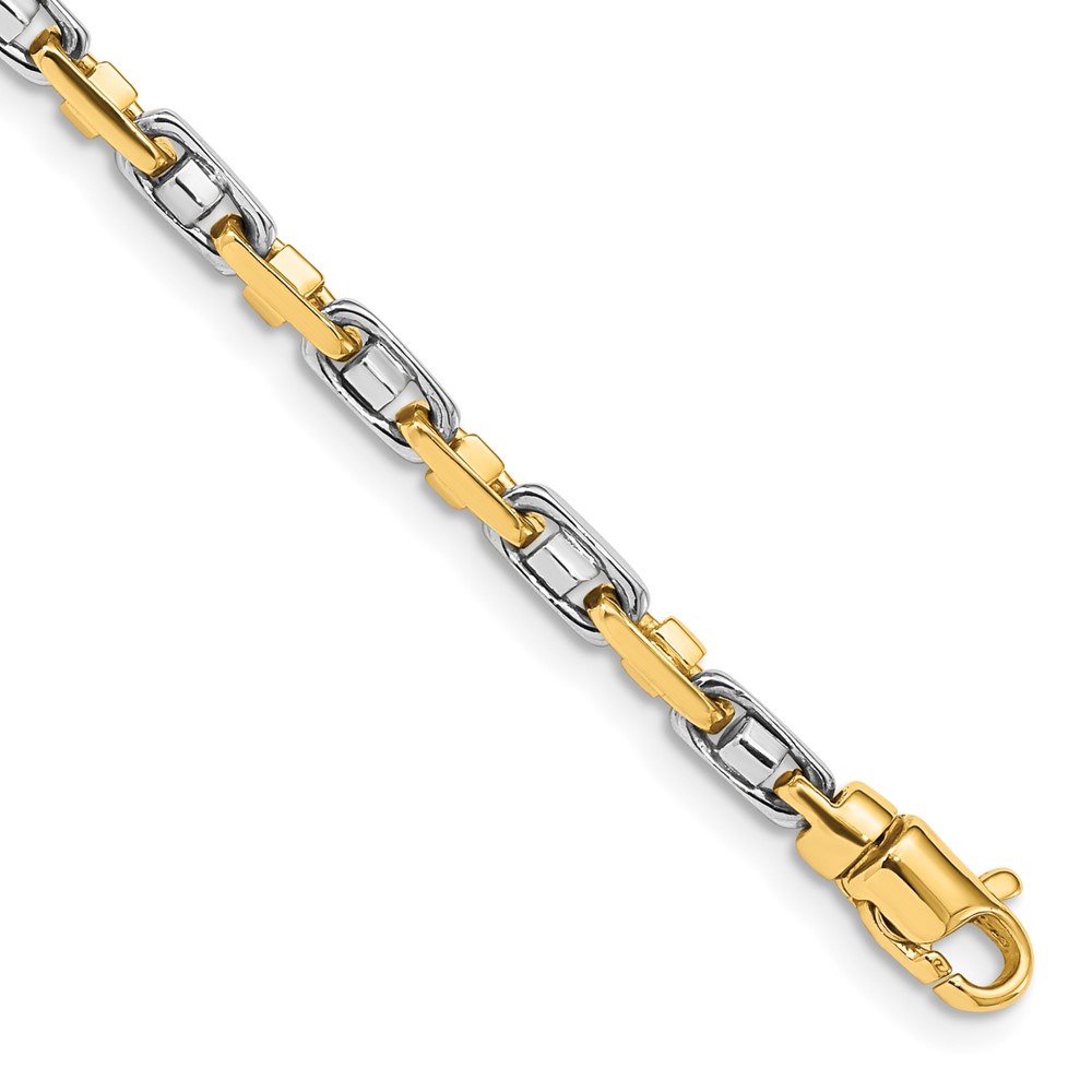 Picture of Finest Gold 14K Two-Tone 3.5 mm Fancy Link 8.25 in. Chain Bracelet