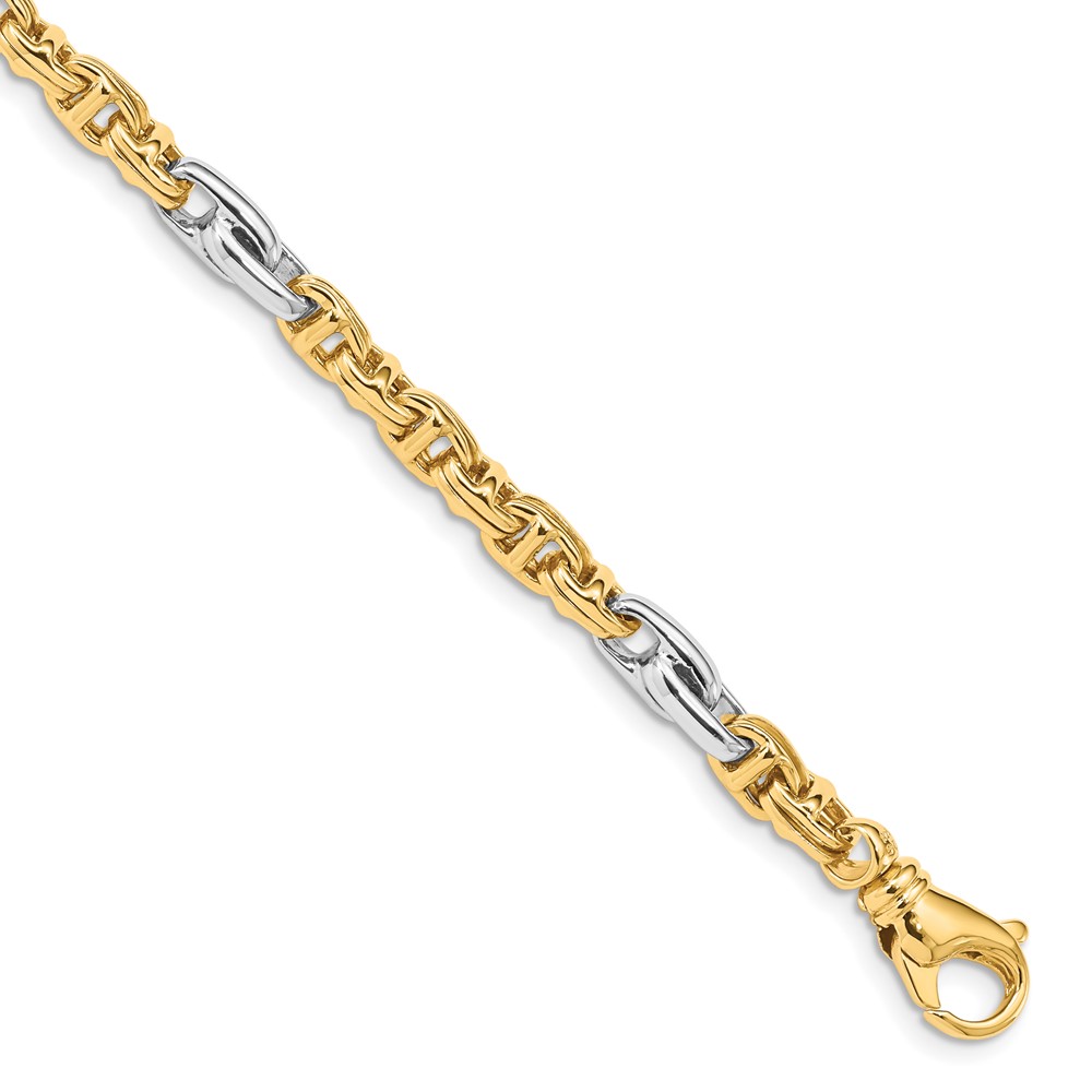 Picture of Finest Gold 14K Two-Tone 5.38 mm Hand-Polished Fancy Link 8.5 in. Bracelet