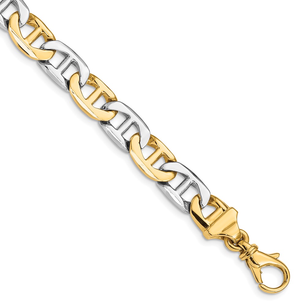 Picture of Finest Gold 14K Two-Tone 8 mm Hand-Polished Anchor Link 8 in. Bracelet