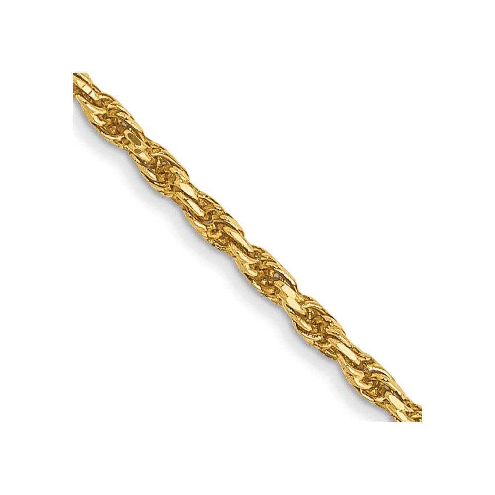 14K Yellow Gold 1.3 mm Solid Diamond-Cut Machine-Made Chain - 24 in -  Finest Gold, UBSM012L-24