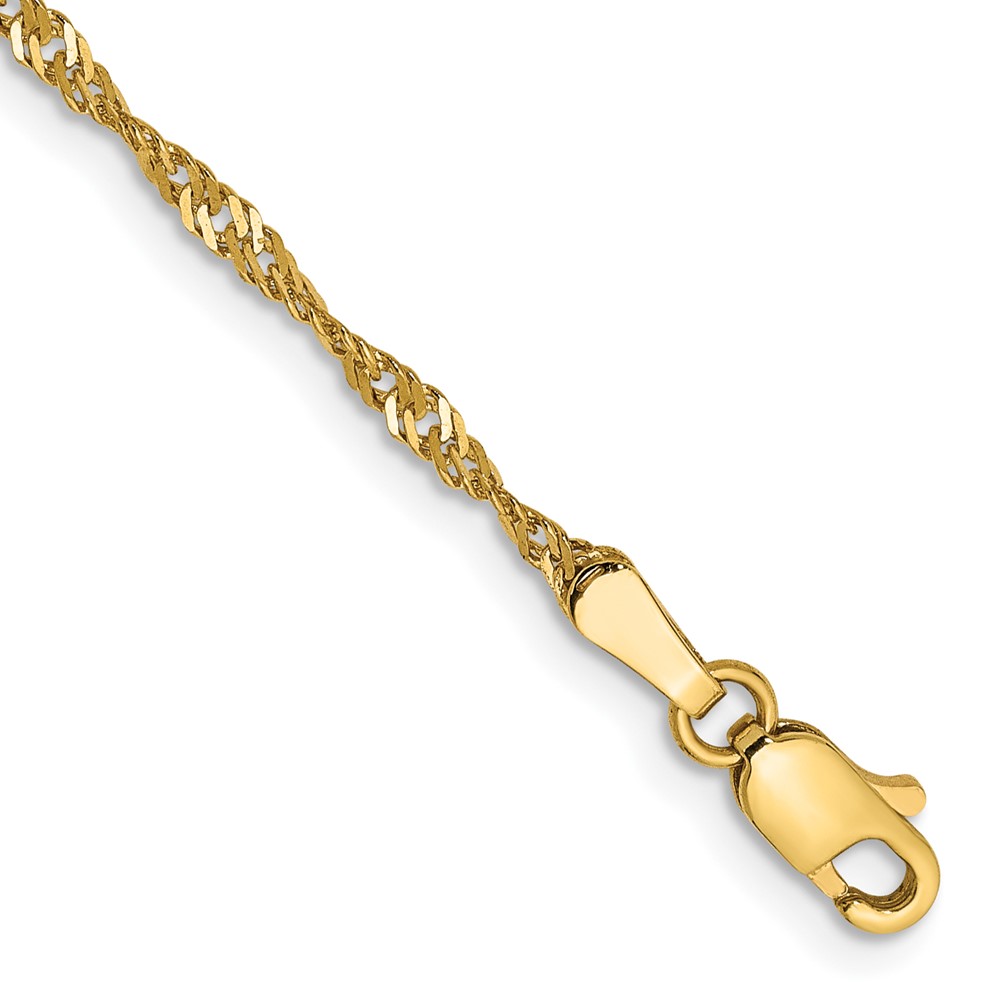 Picture of Finest Gold 14K Yellow Gold 1.70 mm Singapore Chain 7 in. Bracelet