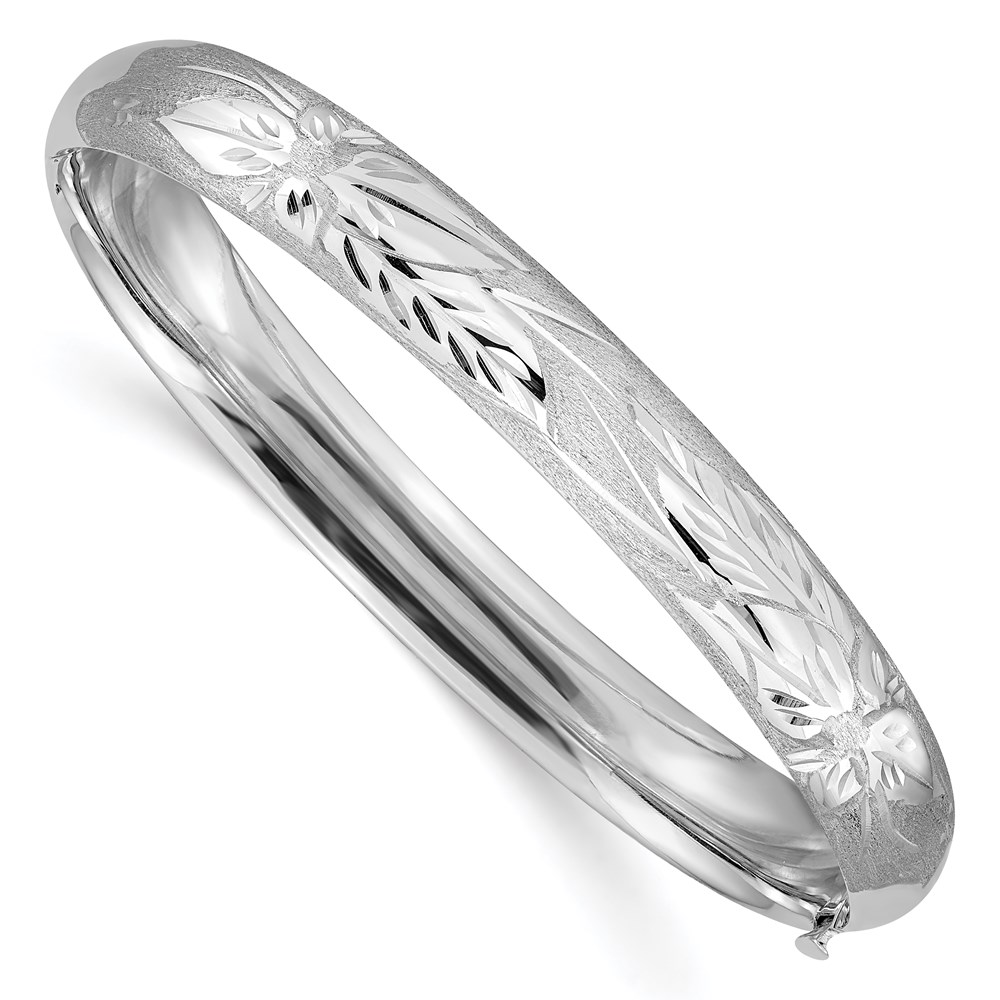 Gold Classics(tm)14kt. Gold White Gold Florentine Engraved Bangle -  Fine Jewelry Collections, WFE5/16
