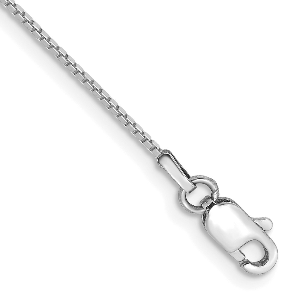 Picture of Finest Gold 14K White Gold 0.9 mm Box with Lobster Clasp Chain 7 in. Bracelet