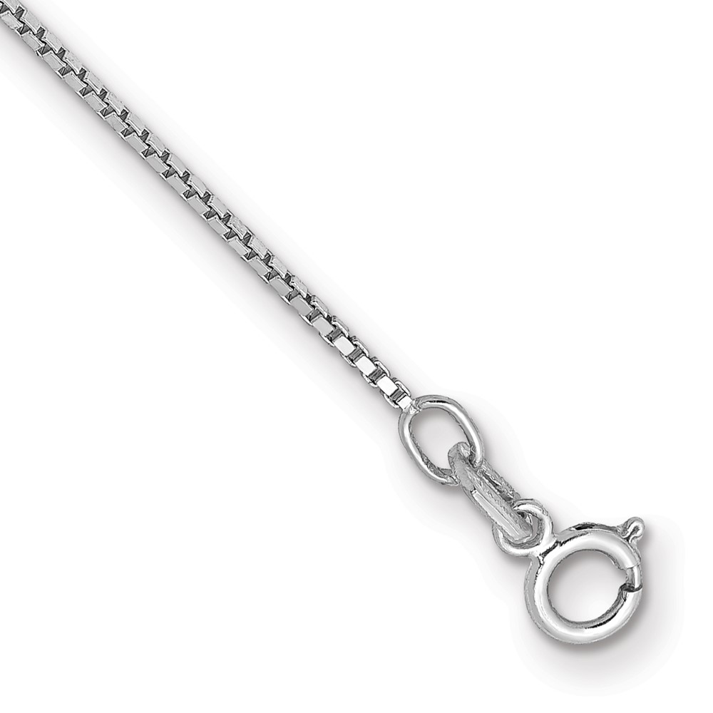 Picture of Finest Gold 14K White Gold 0.9 mm Box with Spring Ring Clasp Chain 7 in. Bracelet