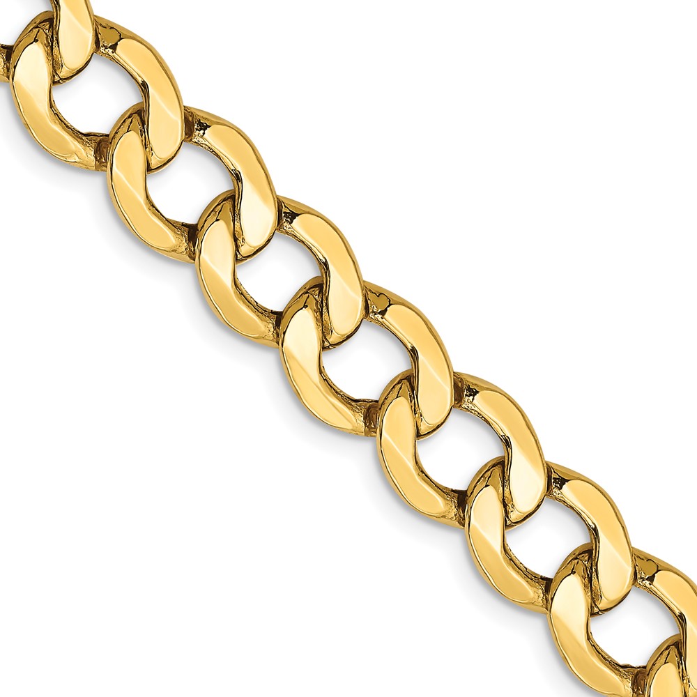 14K Yellow Gold 9 mm Semi-Solid 18 in. Curb Chain -  Finest Gold, UBSBC111-18