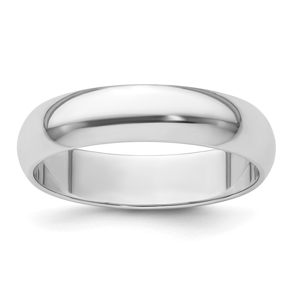 Picture of Finest Gold 5 mm Platinum Half-Round Wedding Band&#44; White - Size 5