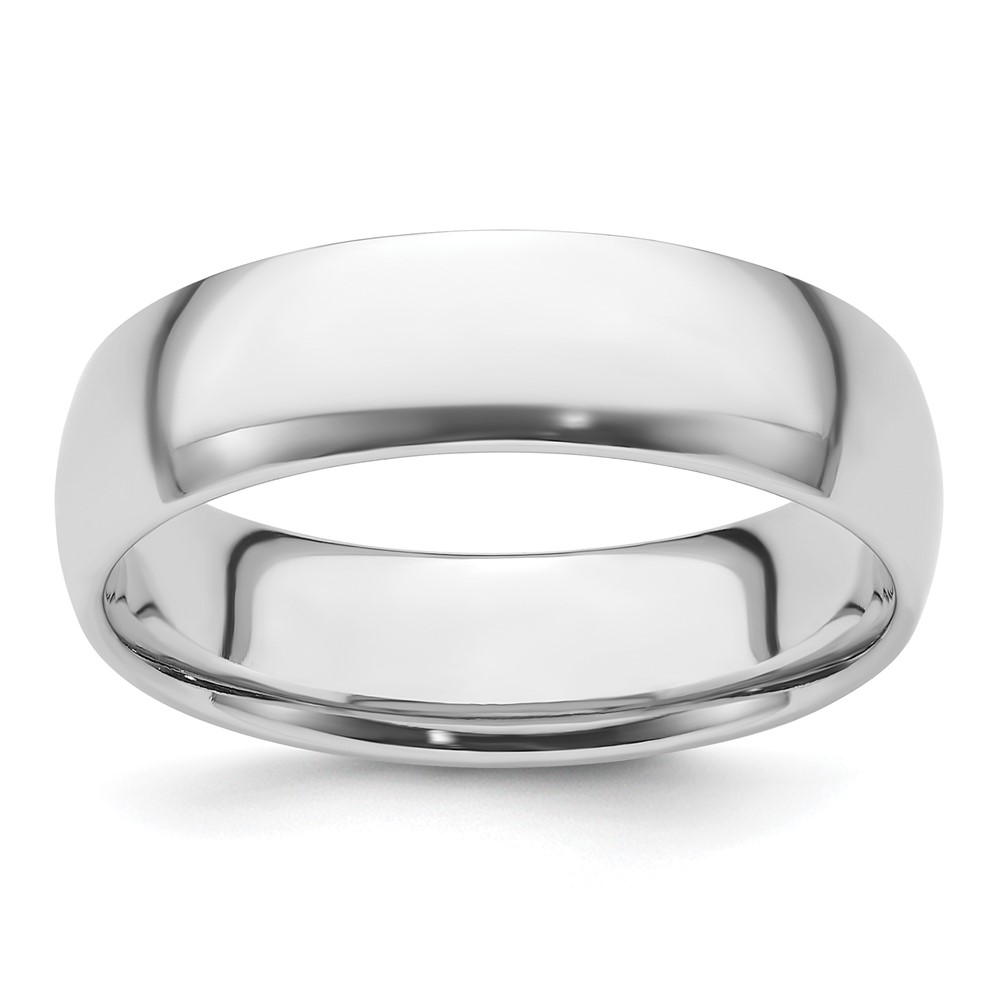Picture of Finest Gold 6 mm Platinum Half-Round Comfort Fit Lightweight Band&amp;#44; White - Size 9.5