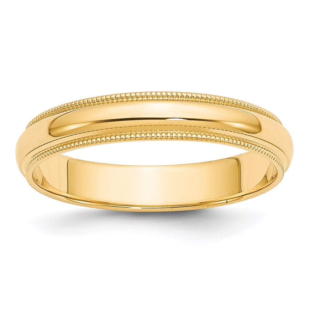 Picture of Finest Gold 14K 4 mm Milgrain Half Round Band&amp;#44; Yellow - Size 6