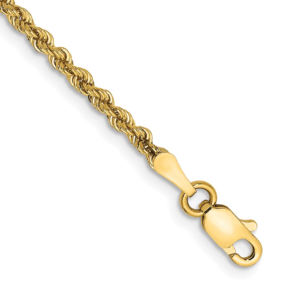 Picture of Finest Gold 14K Yellow Gold 10 in. 2.25 mm Regular Rope Chain Anklet