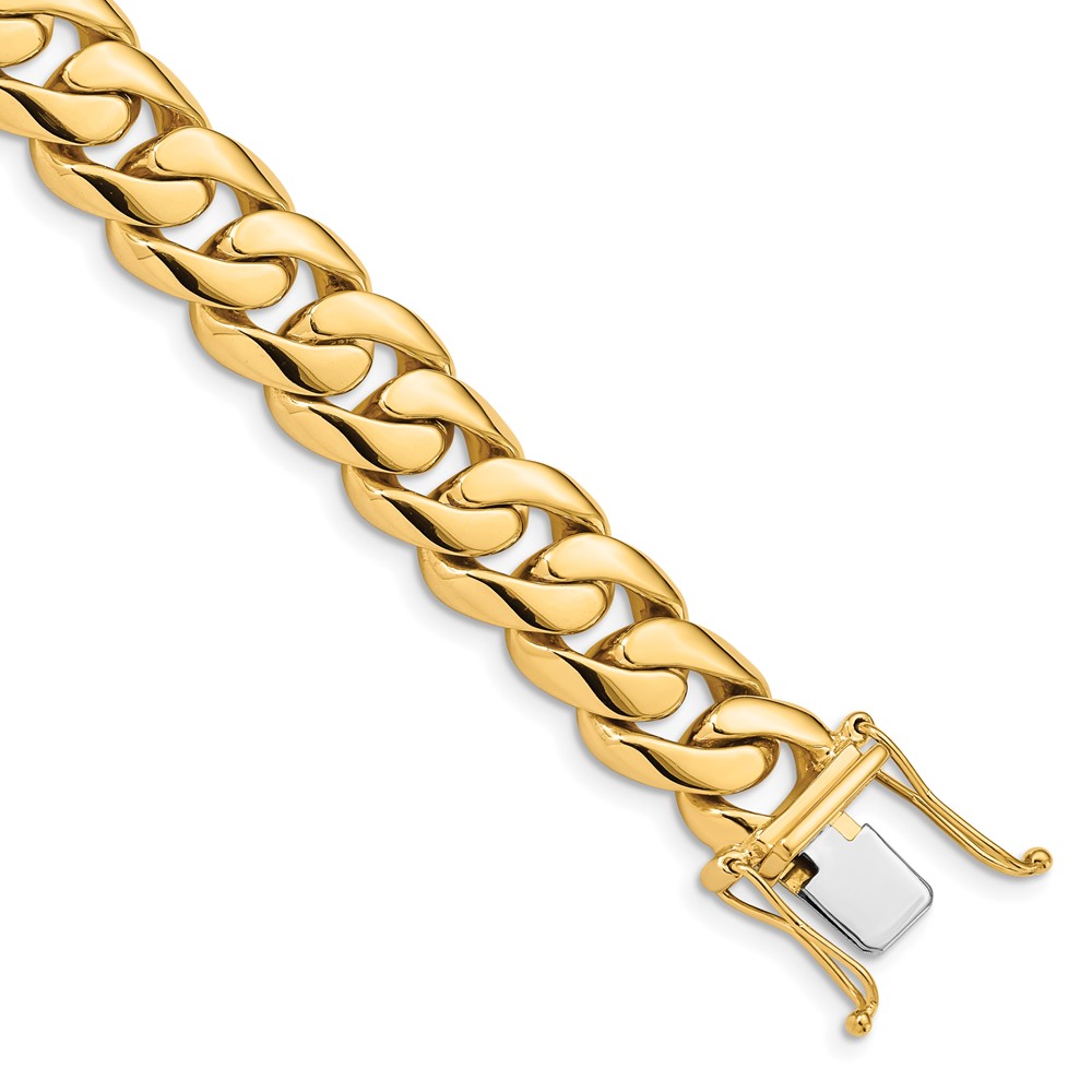 Picture of Finest Gold 14K Yellow Gold 10.8 mm Hand-Polished Rounded Curb Link 8 in. Bracelet