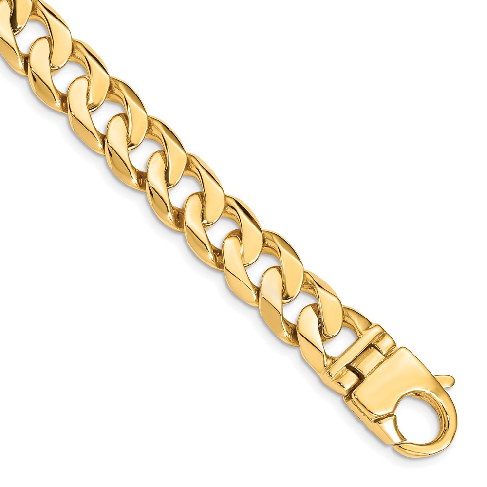 Picture of Finest Gold 14K Yellow Gold 11 mm Hand Polished Fancy Curb Link 8.25 in. Bracelet