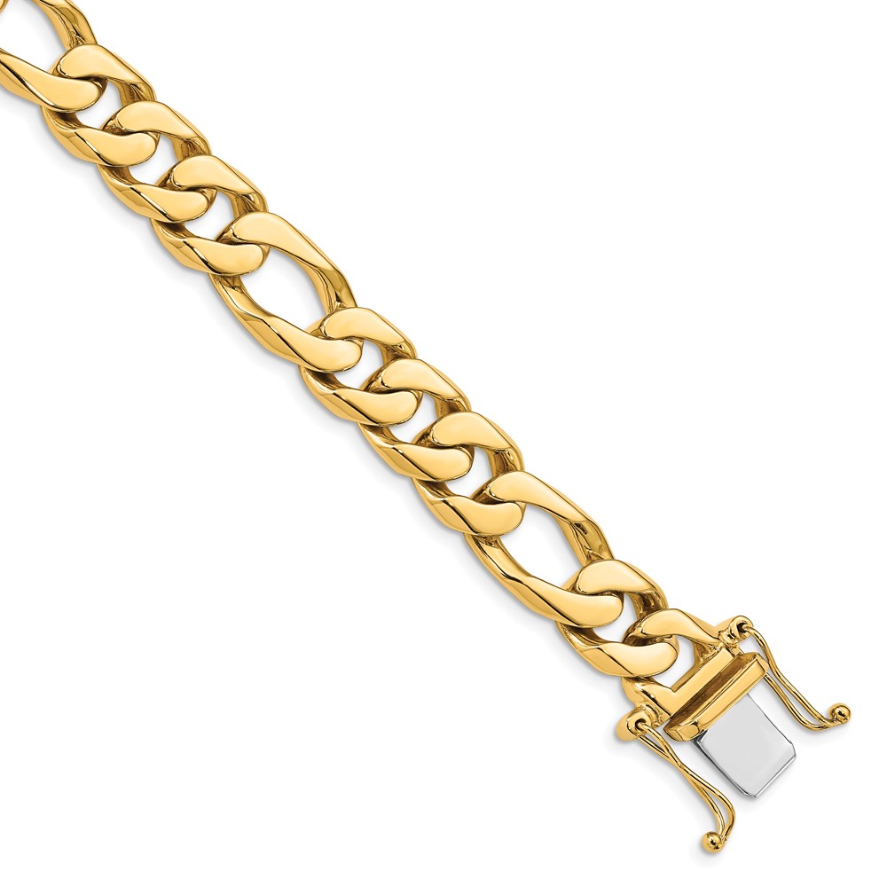 Picture of Finest Gold 14K Yellow Gold 10 mm Hand-Polished Figaro Link 8 in. Bracelet