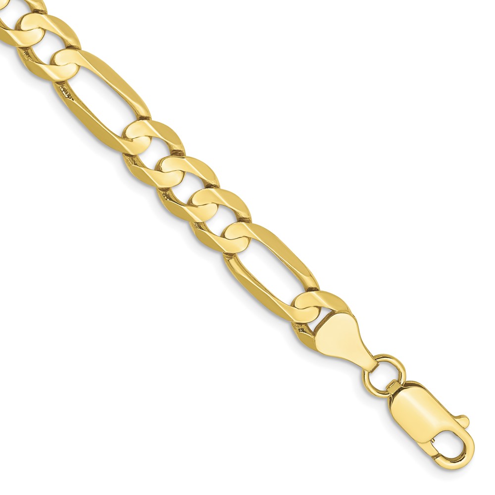 Mens Gold Classics(tm)10kt. 6.75mm 7in Concave Figaro Chain Bracelet -  Fine Jewelry Collections, 10LF180-7