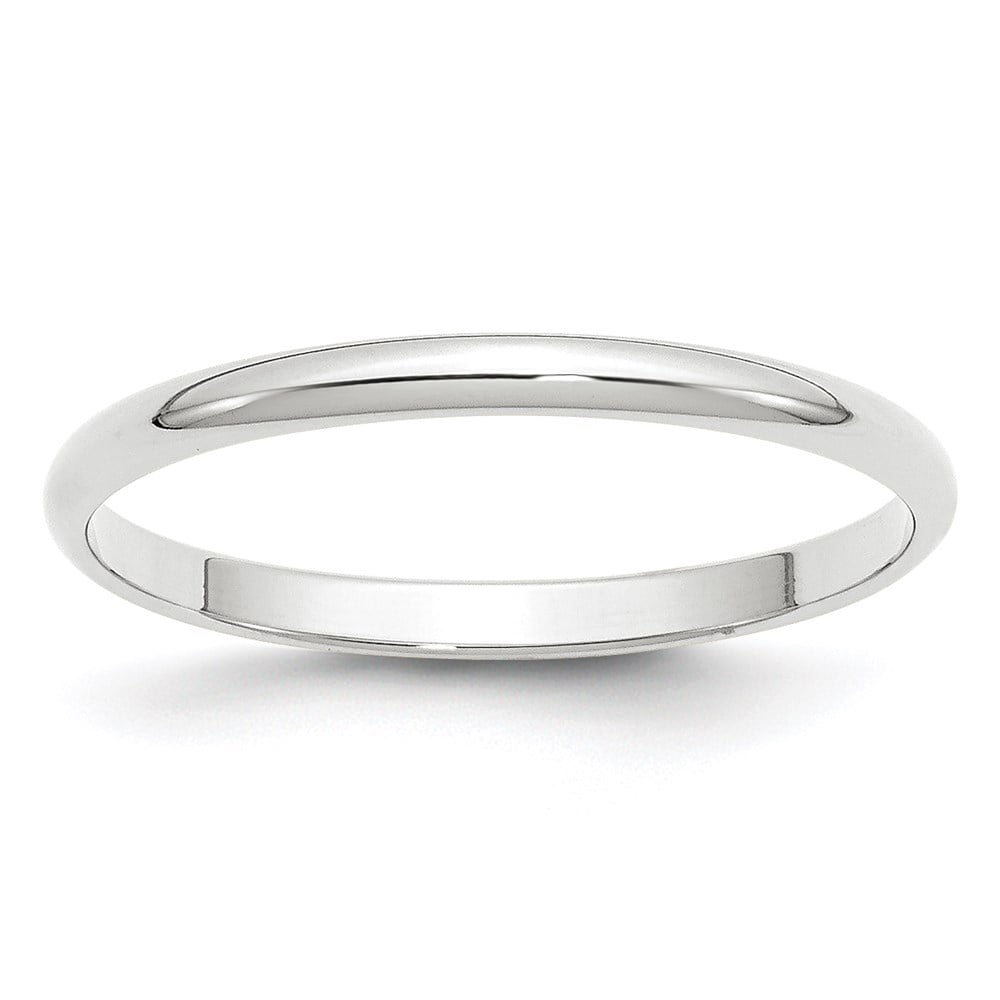 Picture of Finest Gold 10K White Gold 2 mm LTW Half-Round Band - Size 6.5