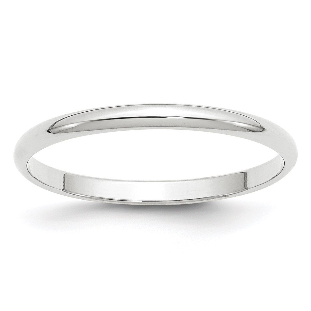 Picture of Finest Gold 10K White Gold 2 mm LTW Half-Round Band - Size 7.5
