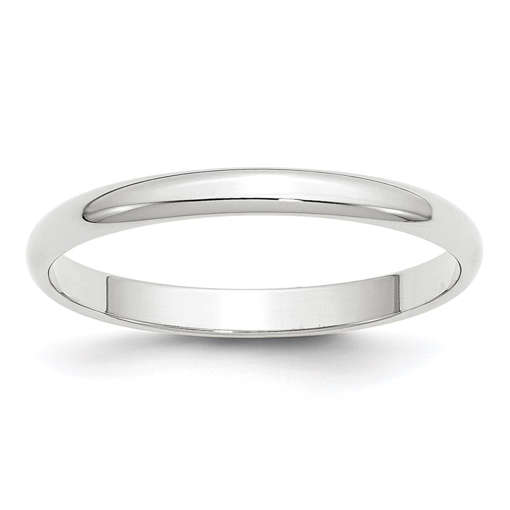 Picture of Finest Gold 10K White Gold 2.5 mm LTW Half Round Band&#44; Size 7.5