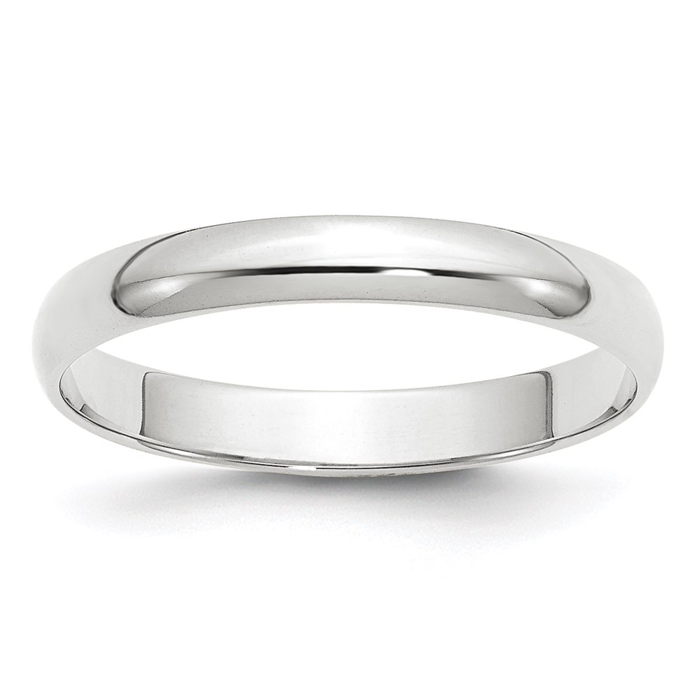 Picture of Finest Gold 10K White Gold 3 mm LTW Half-Round Band - Size 10.5
