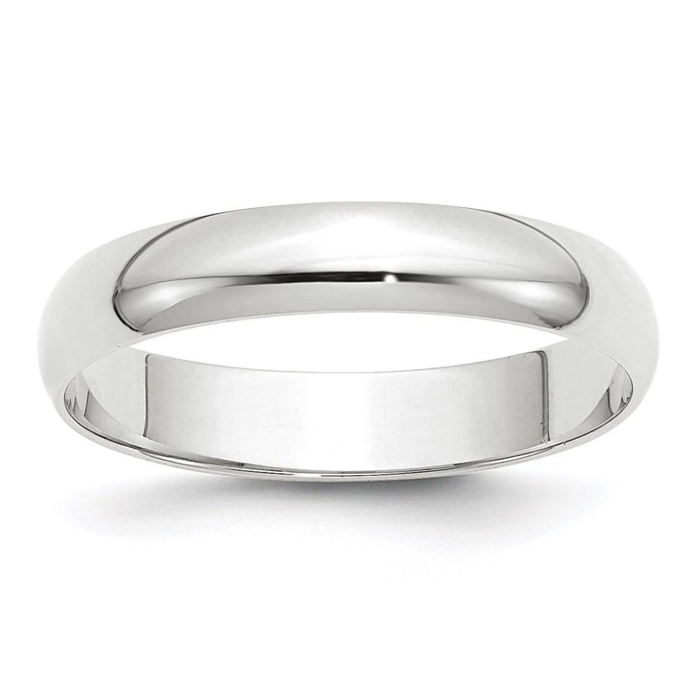 Picture of Finest Gold 10K White Gold 4 mm LTW Half Round Band&#44; Size 10