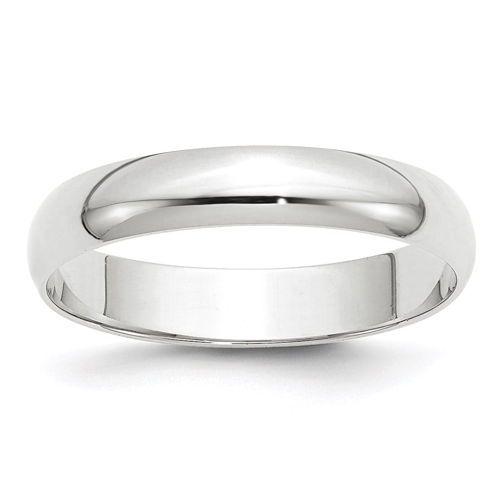 Picture of Finest Gold 10K White Gold 4 mm LTW Half-Round Band - Size 10.5