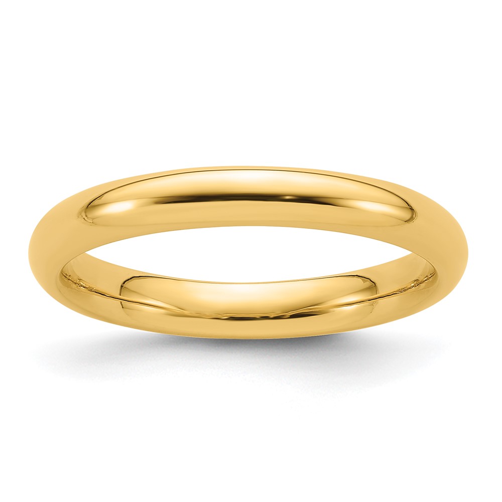 Picture of Finest Gold 14K 3 mm Standard Comfort Fit Wedding Band&amp;#44; Yellow - Size 9