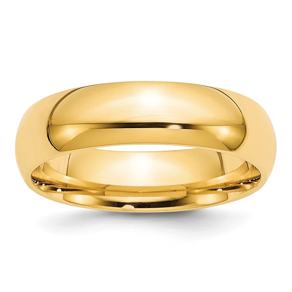 Picture of Finest Gold  14K 6mm Yellow Gold Standard Comfort Fit Wedding Band - Size 8