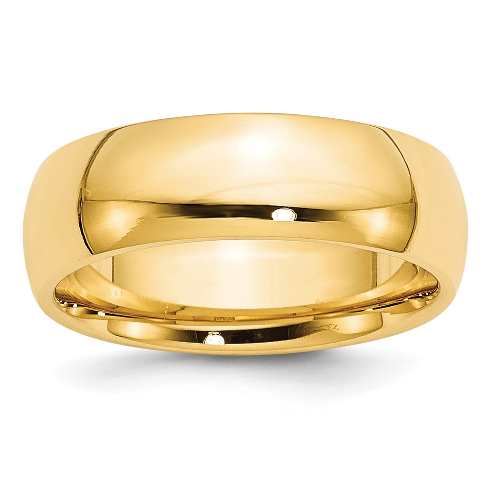 Picture of Finest Gold  14K 7mm Yellow Gold Standard Comfort Fit Wedding Band - Size 9