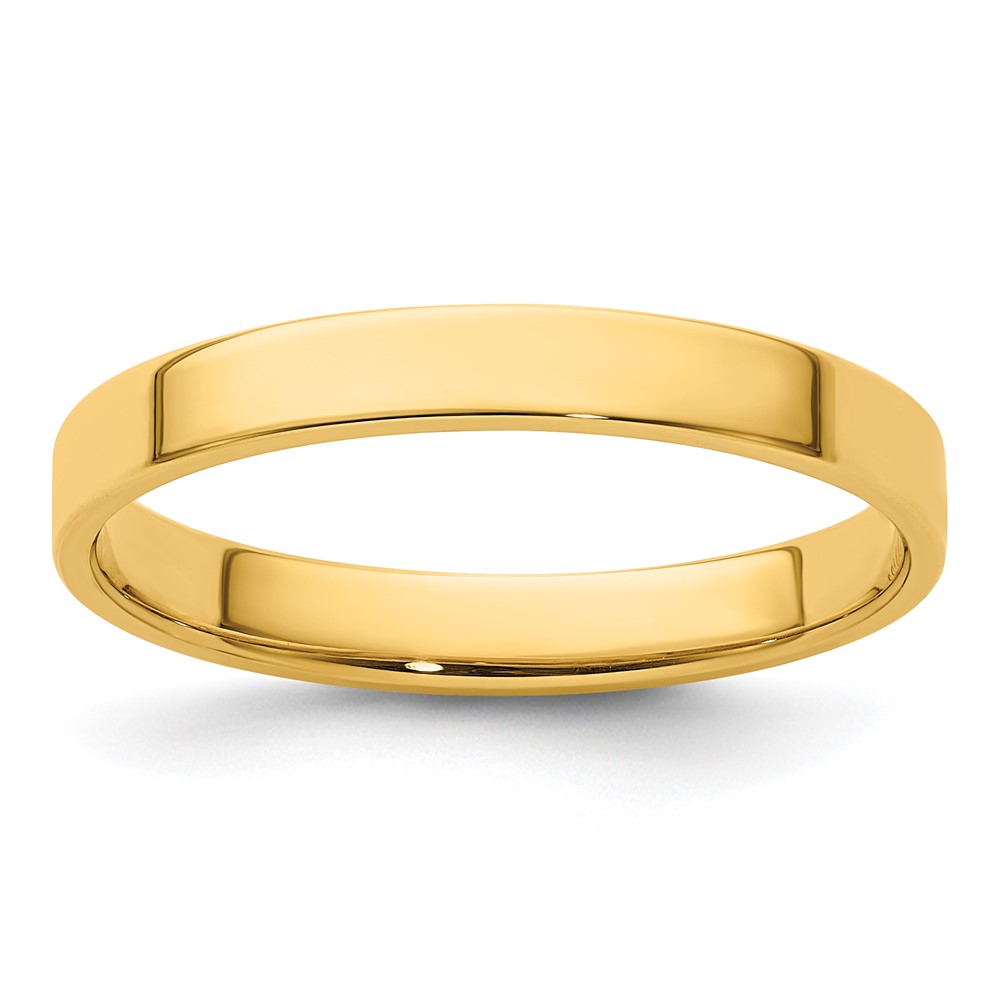 Picture of Finest Gold 14K Yellow Gold 3 mm LTW Flat Band&amp;#44; Size 10.5