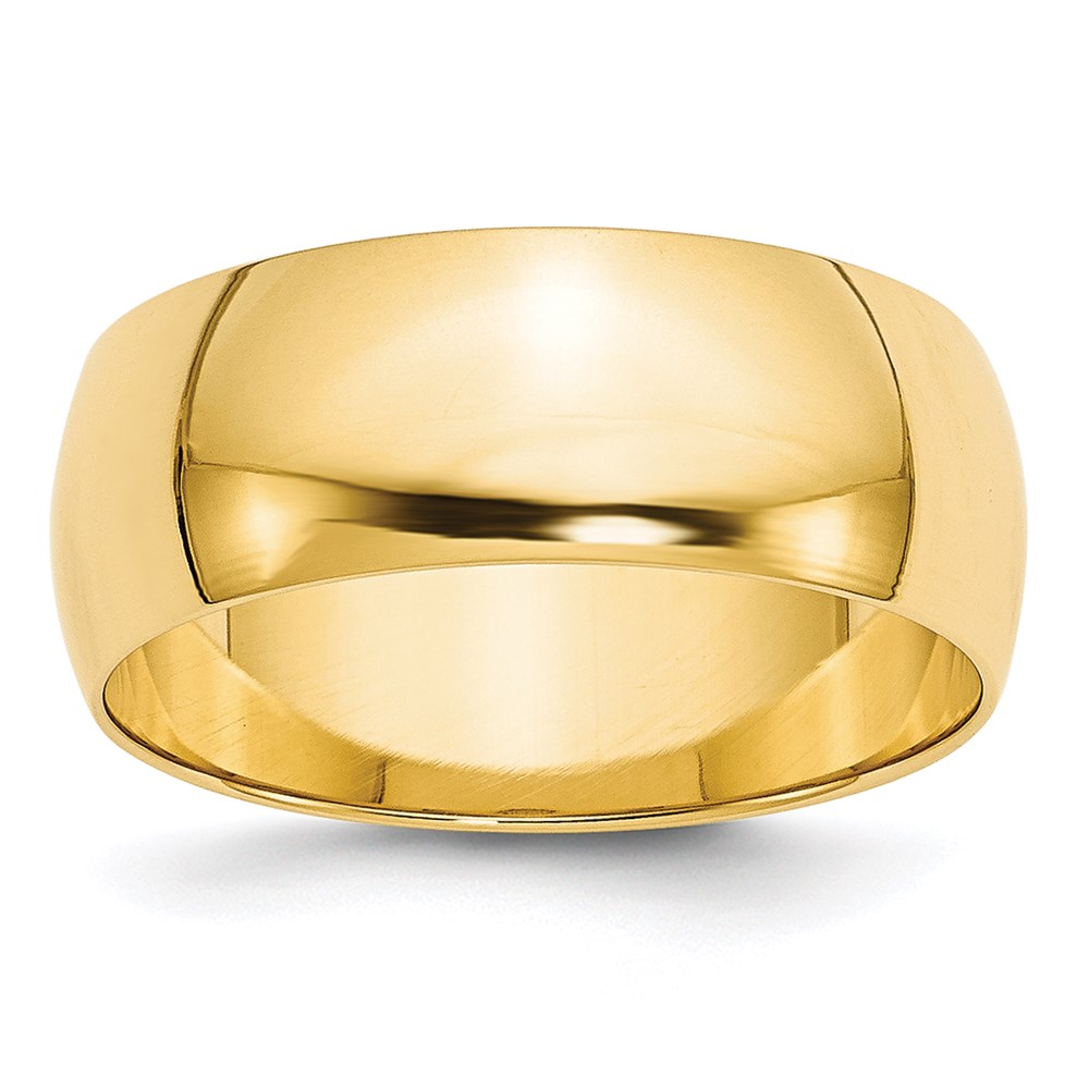 Picture of Finest Gold 14K 8 mm LTW Half Round Band&amp;#44; Yellow - Size 7