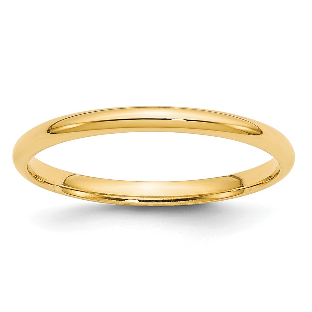 Picture of Finest Gold 10K 2 mm Yellow Gold Light Weight Comfort Fit Band - Size 7.5