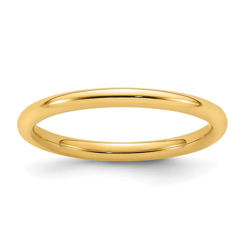 Picture of Finest Gold  2 mm 14K Yellow Gold Standard Weight Comfort Fit Wedding Band - Size 6