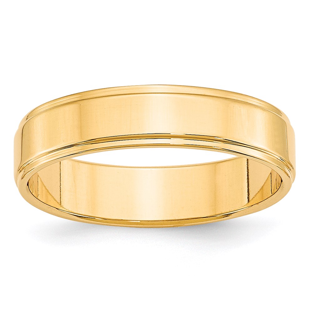 Picture of Finest Gold 14K Yellow Gold 5 mm Flat with Step Edge Band&amp;#44; Size 10