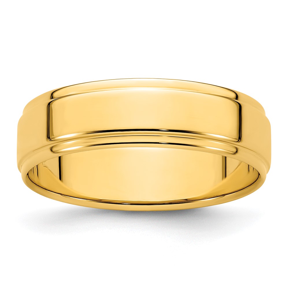 Picture of Finest Gold 14K Yellow Gold 6 mm Flat with Step Edge Band&amp;#44; Size 11
