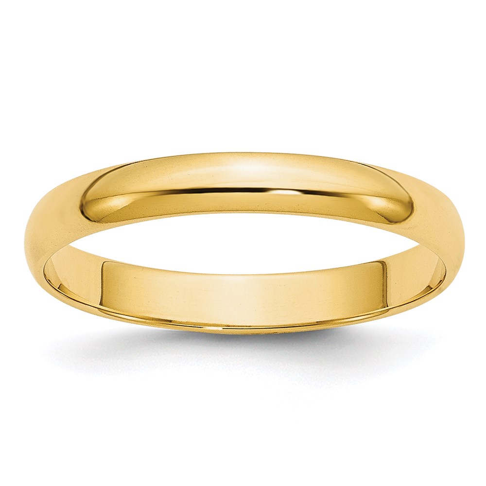 Picture of Finest Gold 14K Yellow Gold 3 mm LTW Half Round Band&amp;#44; Size 10
