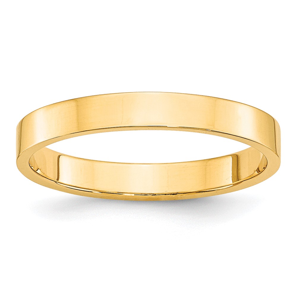 Picture of Finest Gold  3mm 10K Gold Lightweight Flat Jewelry Wedding Band Rings  Yellow - Size 5.5