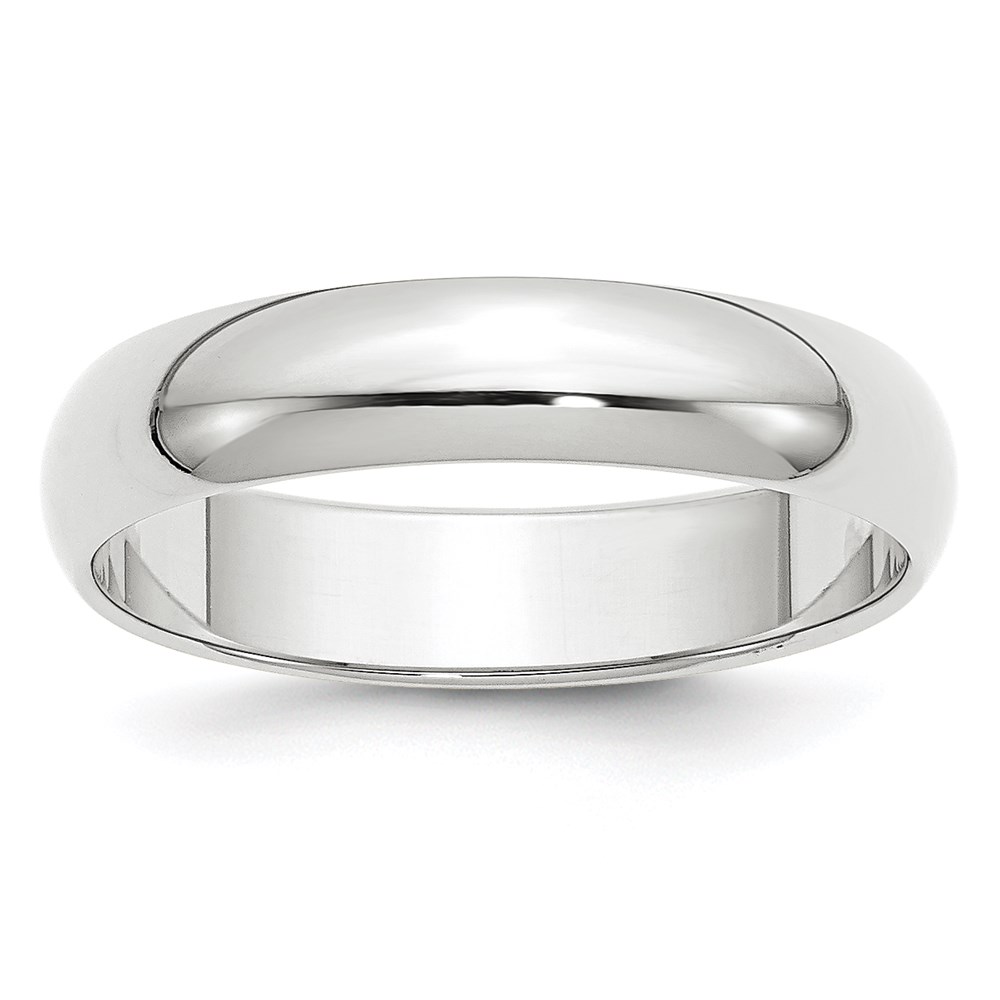 Picture of Finest Gold 10K White Gold 5 mm Half Round Band&#44; Size 8.5