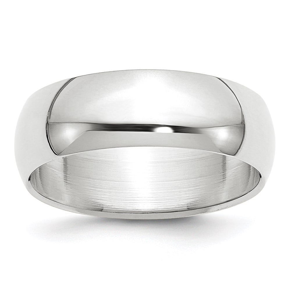 Picture of Finest Gold  10K 7 mm White Gold Half Round Band - Size 11