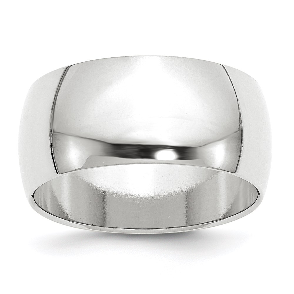 Picture of Finest Gold 10K White Gold 10 mm Half-Round Band - Size 10