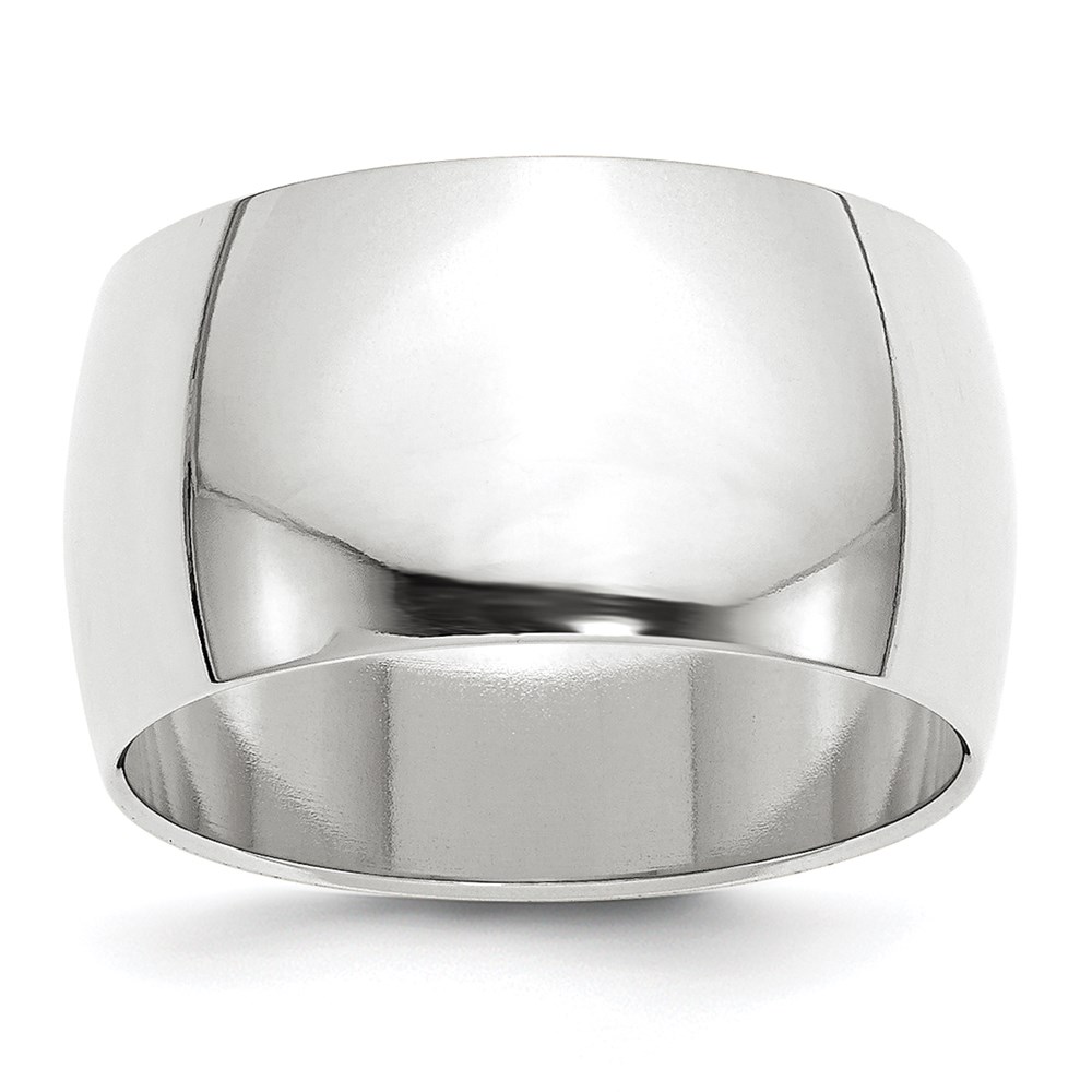 Picture of Finest Gold 10K White Gold 12 mm Half Round Band&#44; Size 7