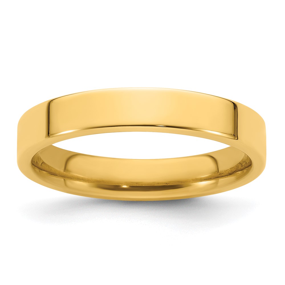 Picture of Finest Gold  4 mm 14K Yellow Gold Standard Weight Flat Comfort Fit Wedding Band - Size 12