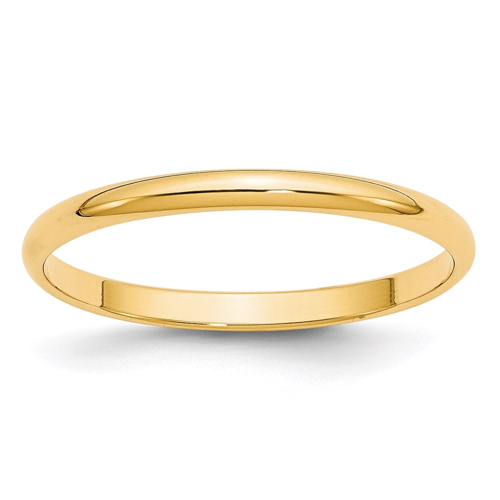 Picture of Finest Gold 14K 2 mm LTW Half Round Band&amp;#44; Yellow - Size 7