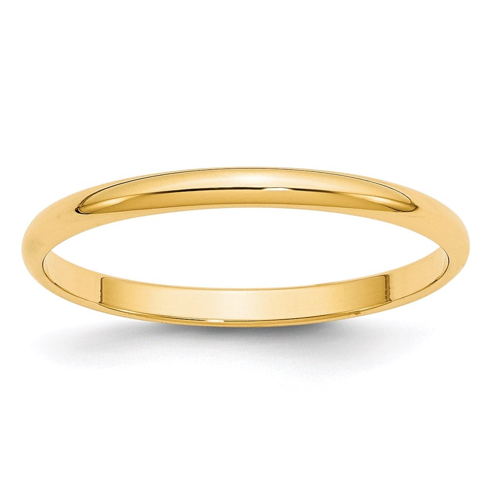 Picture of Finest Gold 14K 2 mm LTW Half Round Band&amp;#44; Yellow - Size 7