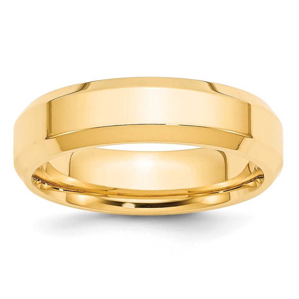 Picture of Finest Gold 10K 6 mm Yellow Gold Bevel Edge Comfort Fit Band - Size 8.5