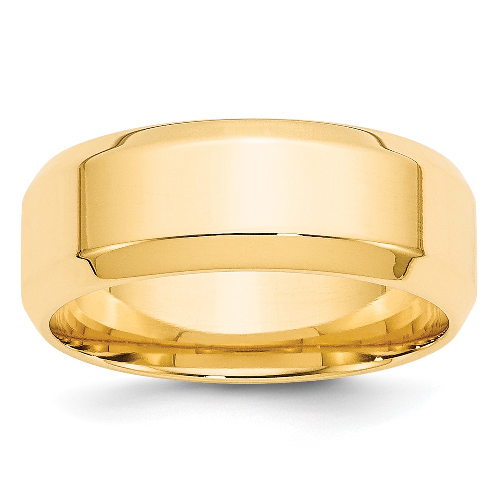 Picture of Finest Gold 10K Yellow Gold 8 mm Bevel Edge Comfort Fit Band&amp;#44; Size 10