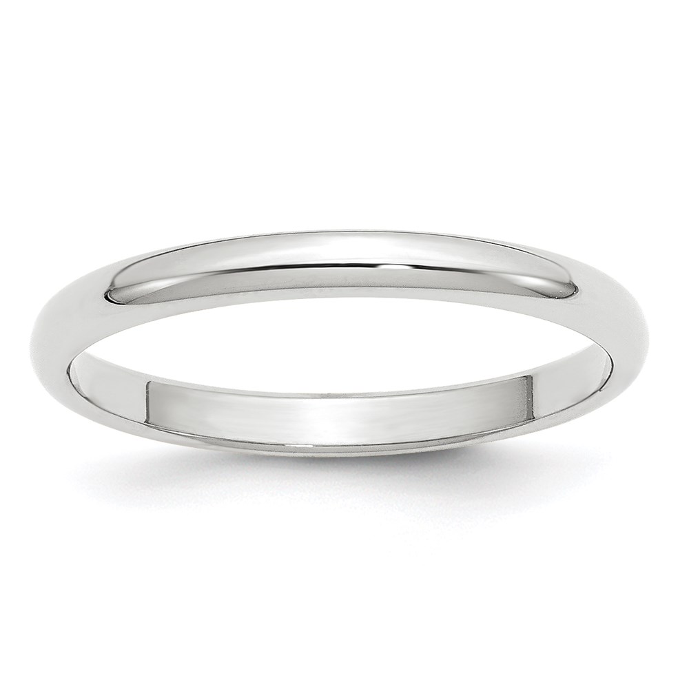 Picture of Finest Gold 10K White Gold 2.5 mm Half Round Band&#44; Size 6