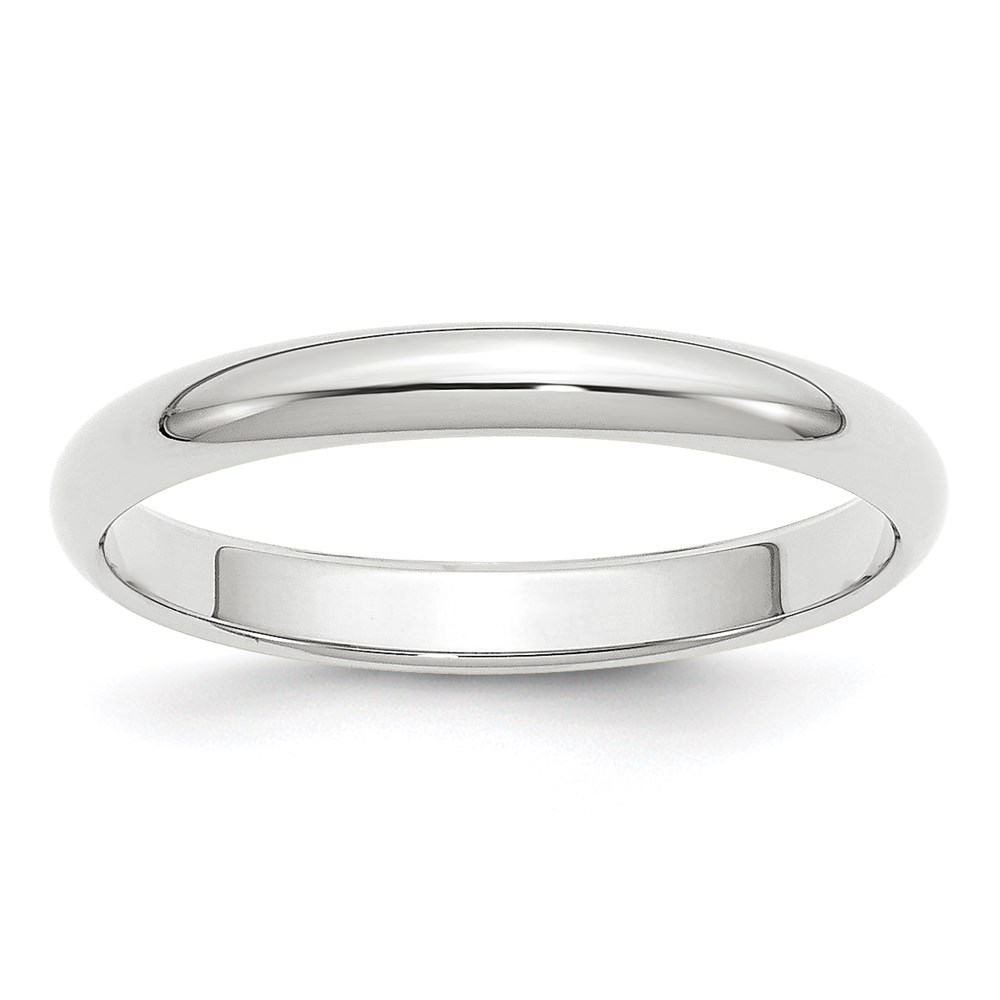 Picture of Finest Gold 10K White Gold 3 mm Half-Round Band - Size 8