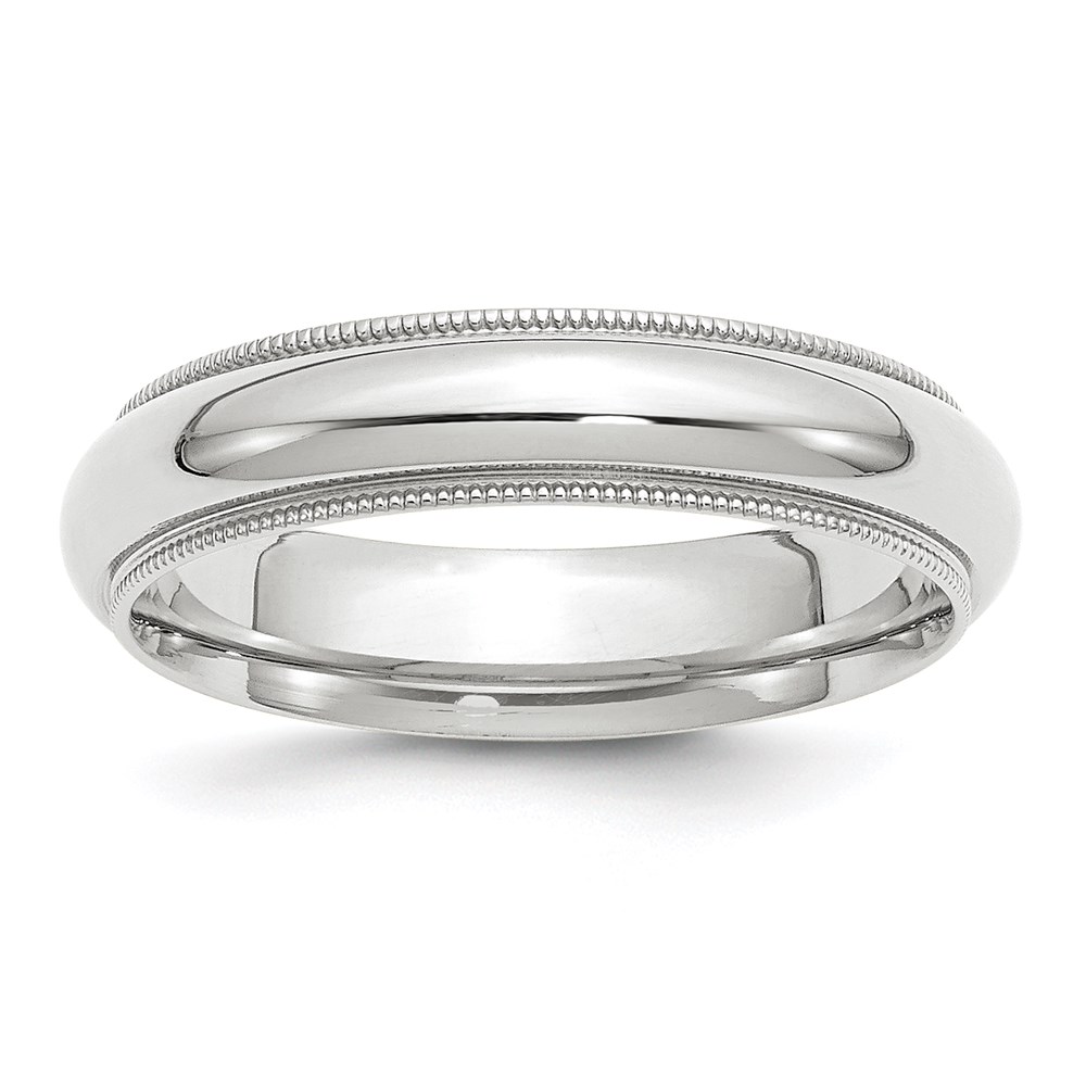 10K White Gold 5 mm Milgrain Comfort Fit Band, Size 10.5 -  Finest Gold, UBS1WMC050-10.5