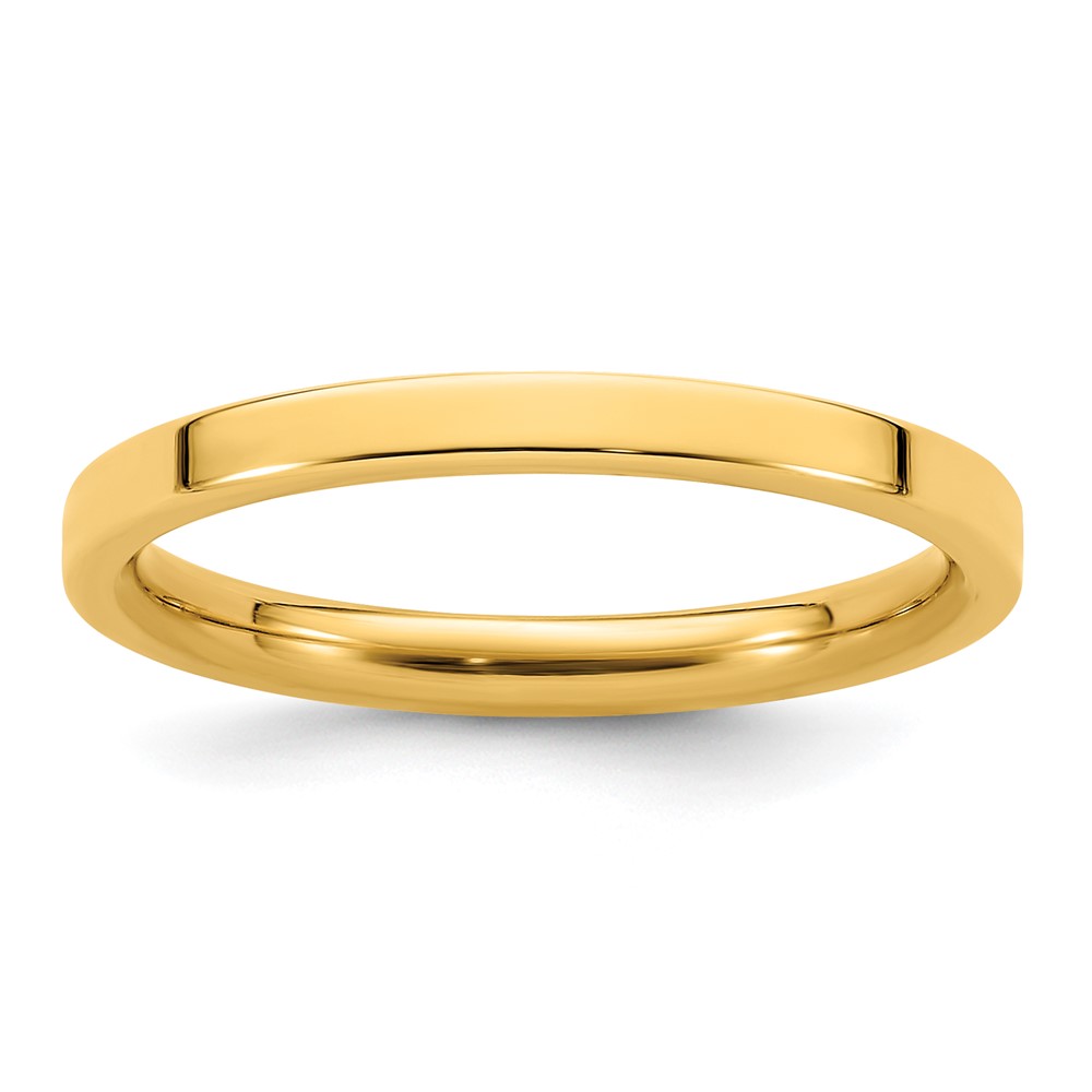 Picture of Finest Gold  14K 2 mm Yellow Gold Standard Flat Comfort Fit Band - Size 8