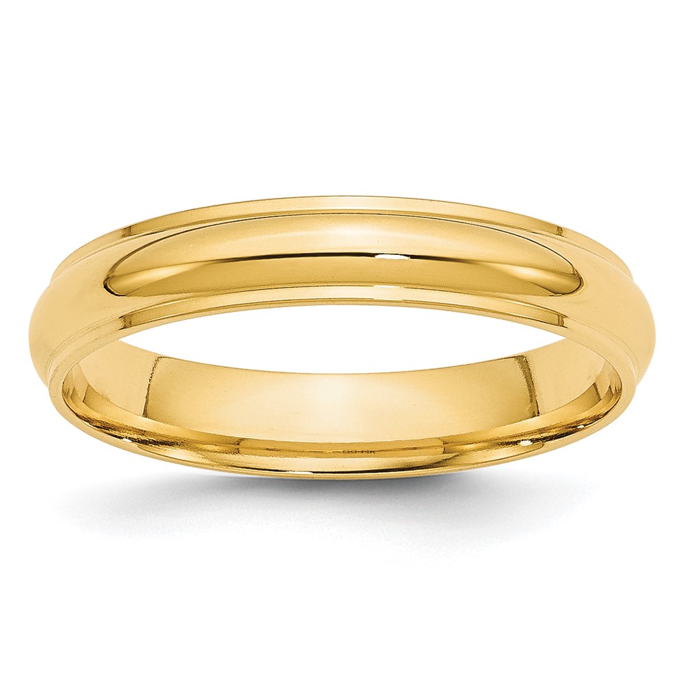 Picture of Quality Gold 4 mm 14K Yellow Gold Half Round with Edge Wedding Band&#44; Size 6