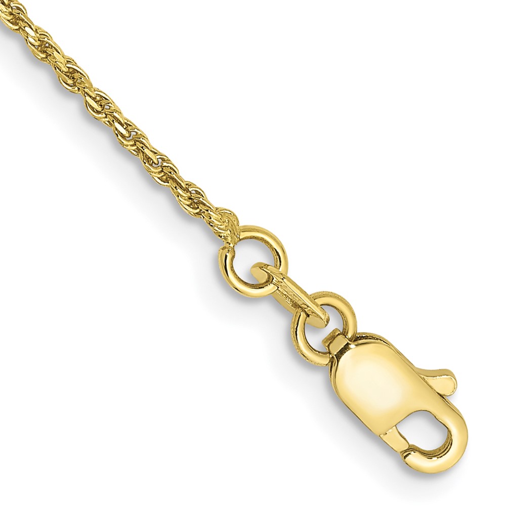 Picture of Finest Gold 10K Yellow Gold 1.15 mm Diamond-Cut Machine Made Rope Chain 8 in. Bracelet